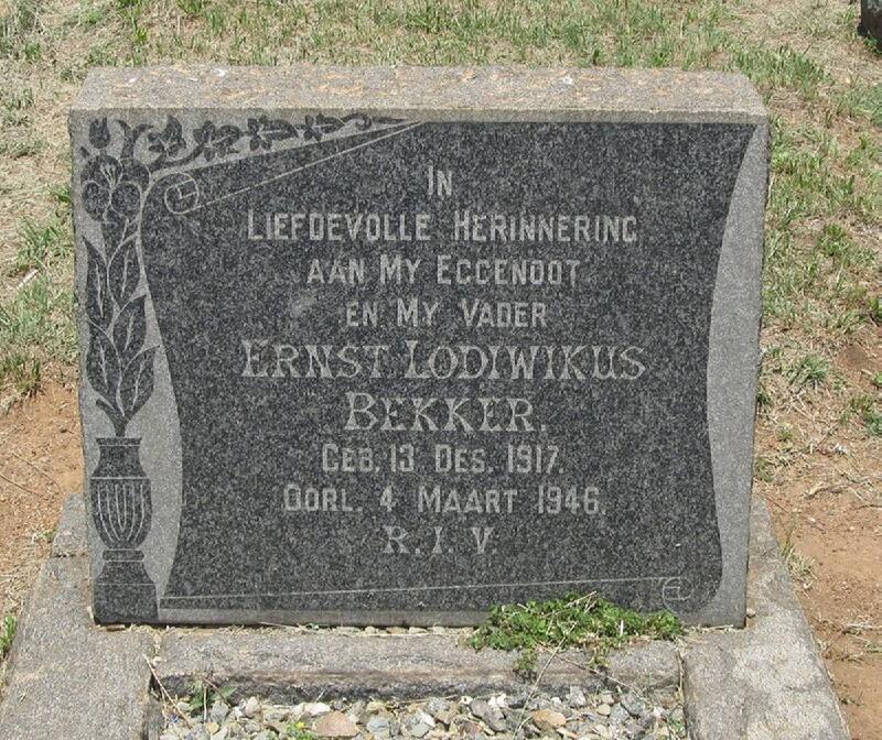 BEKKER Ernst Lodiwikus 1917-1946