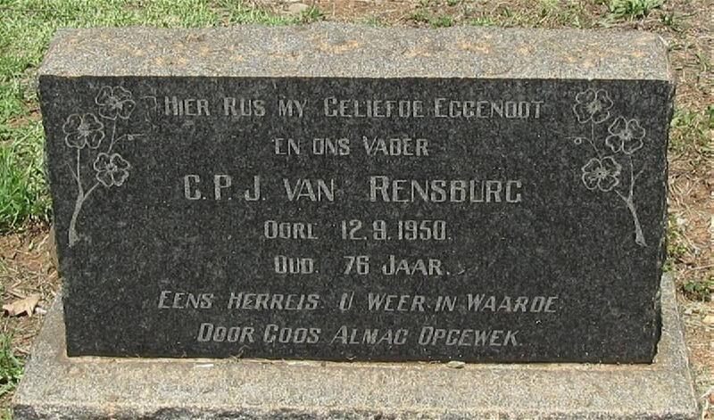 RENSBURG C.P.J., van -1950