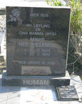 HUMAN M.G. 1926-2003 & Mavis WILLEMSE 1929-1993