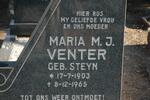 VENTER Maria M.J. nee STEYN 1903-1965