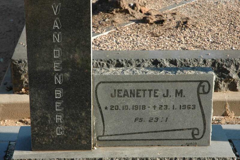 BERG Jeanette J.M., van den 1918-1963