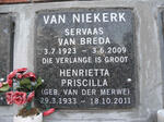 NIEKERK Servaas Van Breda, van 1923-2009 & Henrietta Priscilla VAN DER MERWE 1933-2011