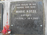 KOTZE Marie nee LOTRIET 1935-2009