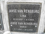 RENSBURG Danie, Janse van 1922-2006 & Lina 1932-2004