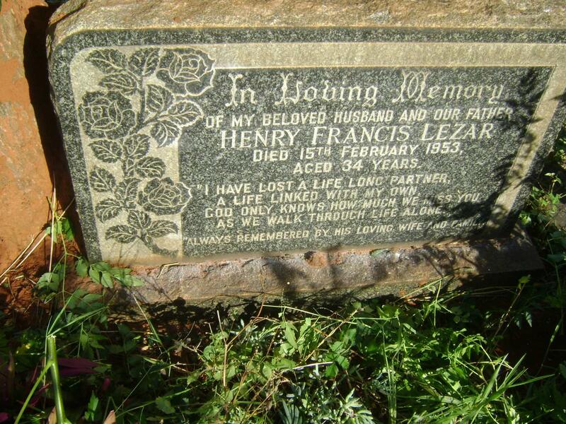LEZAR Henry Francis -1953