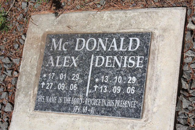 McDONALD Alex 1929-2006 & Denis 1929-2006