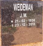 WEIDEMAN J.M. 1936-2013