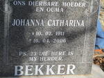 BEKKER Johanna Catharina 1911-2006
