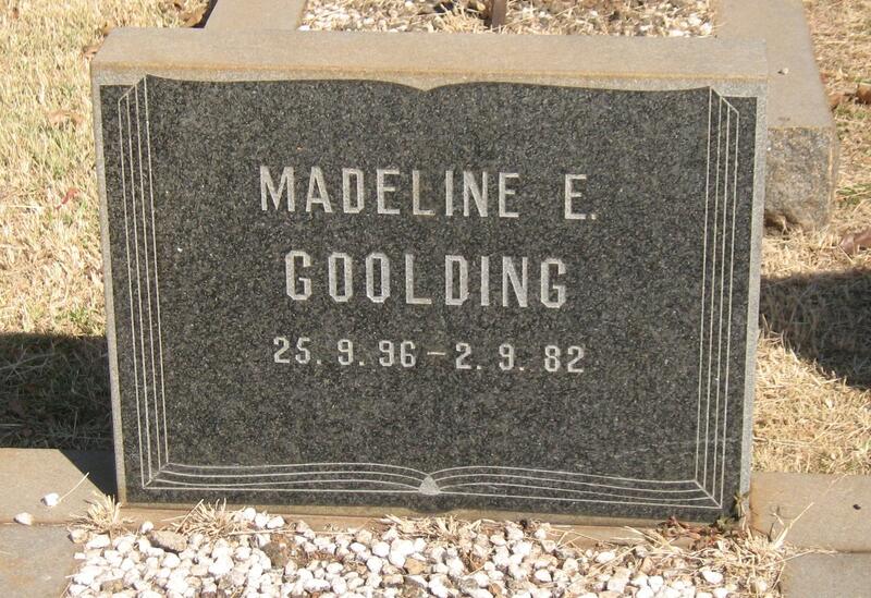 GOOLDING Madeline E. 1896-1982