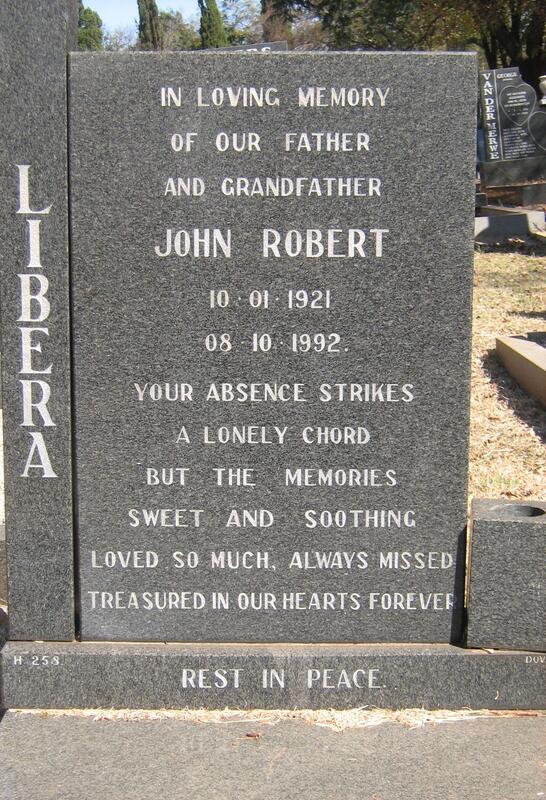LIBERA John Robert 1921-1992