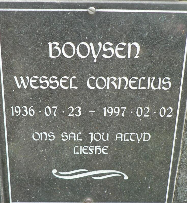 BOOYSEN Wessel Cornelius 1936-1997