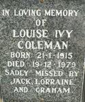 COLEMAN Louise Ivy 1915-1979