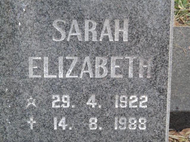 USHER Sarah Elizabeth 1922-1988
