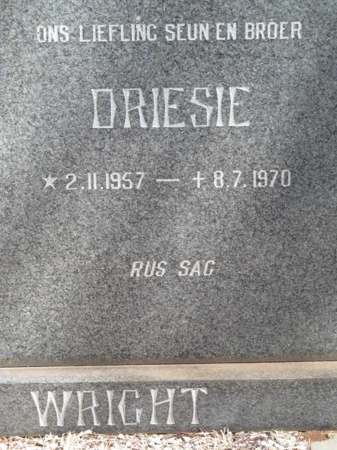 WRIGHT Driesie 1957-1970