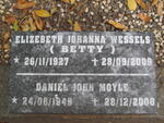 WESSELS Elizabeth Johanna 1927-2009 :: MOYLE Daniel John 1949-2008