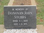 STUBBS Donovan John 1929-1971