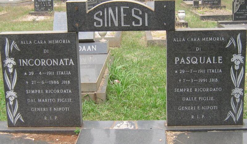 SINESI Incoronata 1911-1986 & Pasquale 1911-1991