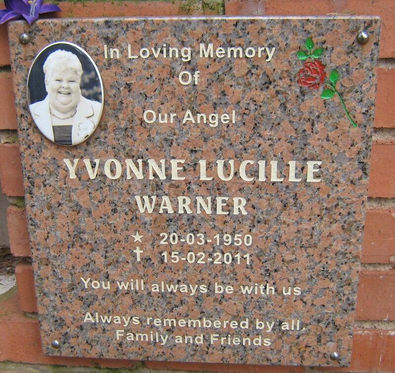 WARNER Yvonne Lucille 1950-2011