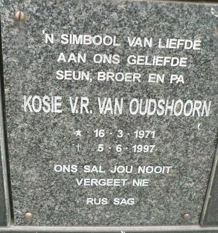 OUDSHOORN Kosie, v.R. van 1971-1997