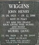 WIGGINS John Henry 1925-1996 & Muriel 1928-2000