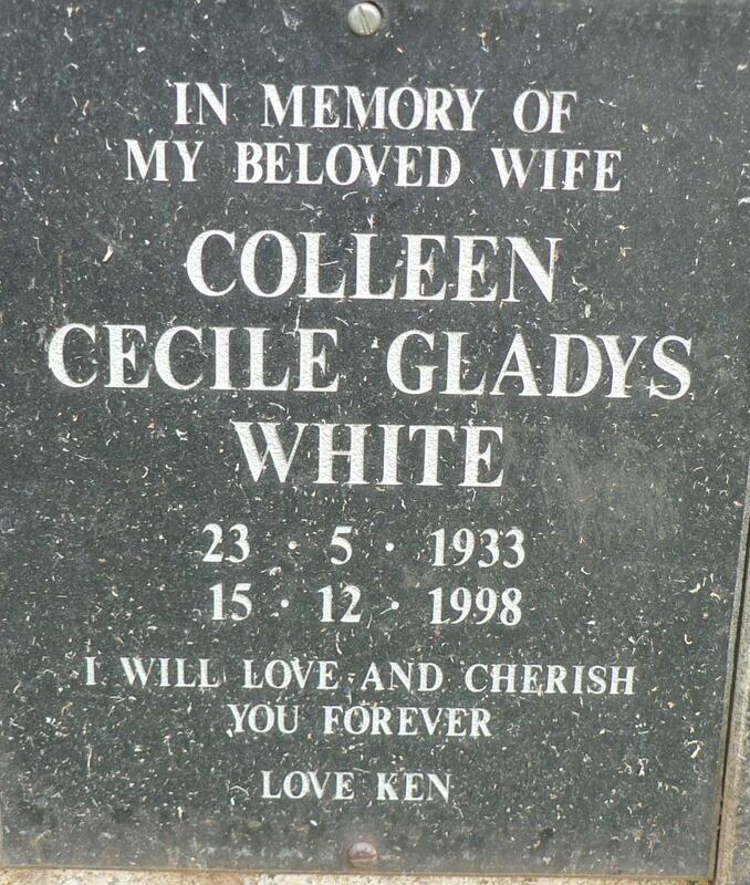 WHITE Colleen Cecile Gladys 1933-1998