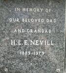 NEVILL H.L.E. 1889-1979