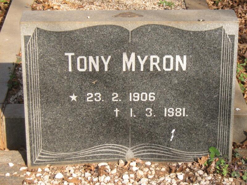 MYRON Tony 1906-1981