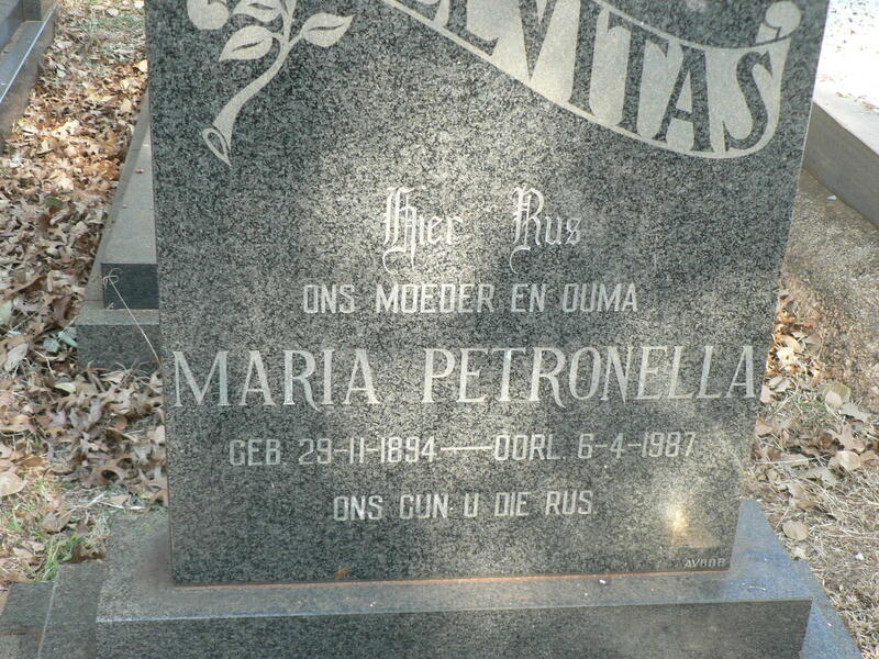 LEVITAS Maria Petronella 1894-1987