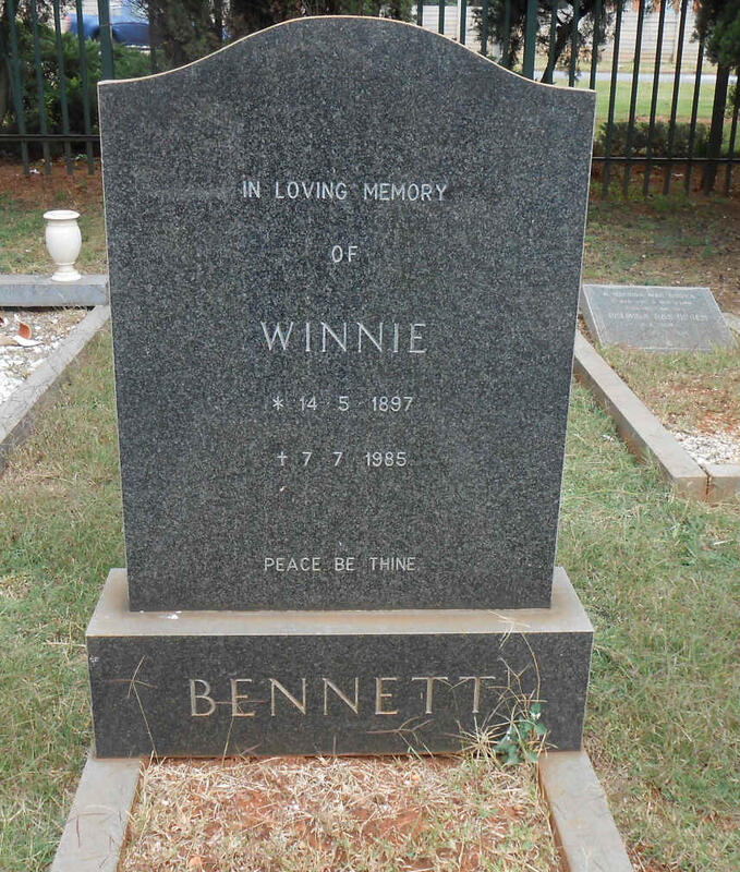 BENNETT Winnie 1897-1985