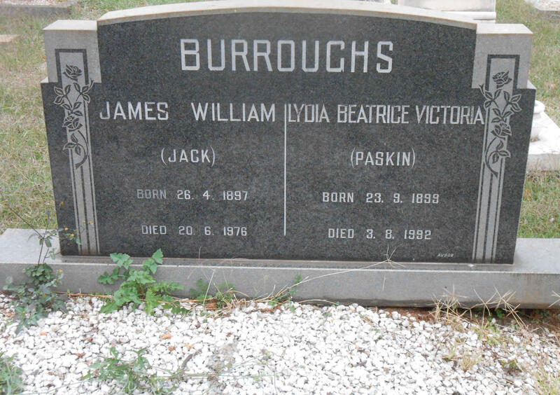 BURROUGHS James William 1897-1976 & Lydia Beatrice Victoria 1899-1992
