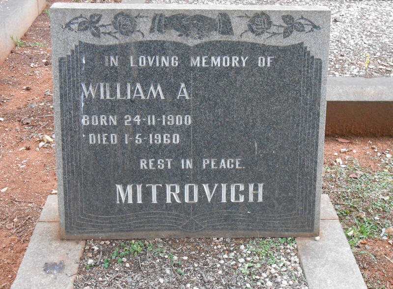 MITROVICH William A. 1900-1960