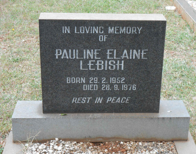 LEBISH Pauline Elaine 1952-1976