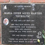 MARTINS Maria Ester Alves 1944-2011