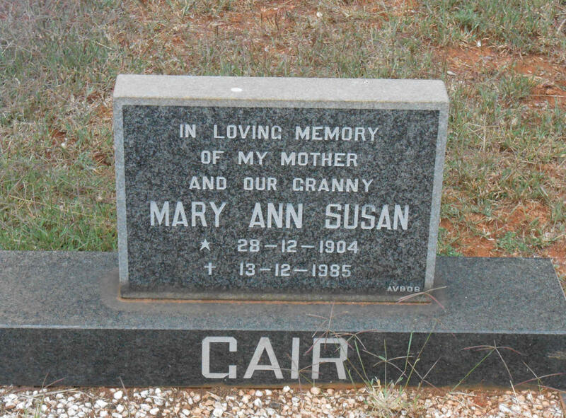 GAIR Mary Ann Susan 1904-1985
