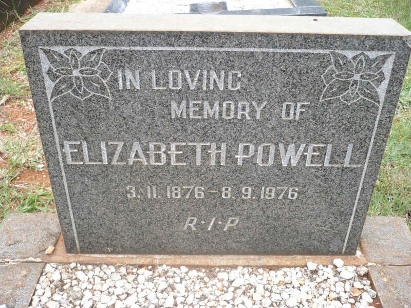 POWELL Elizabeth 1876-1976