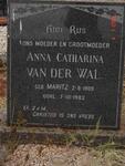 WAL Anna Catharina, van der nee MARITZ 1909-1982