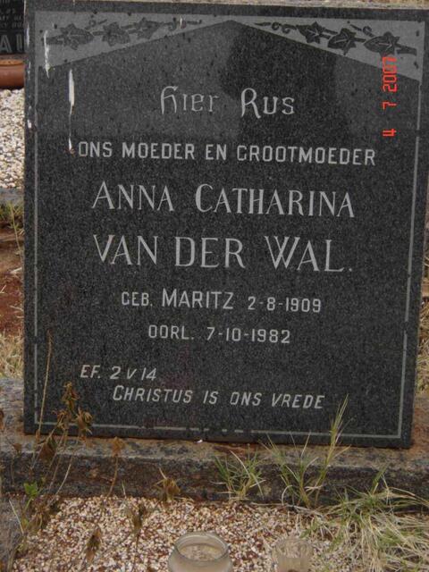 WAL Anna Catharina, van der nee MARITZ 1909-1982
