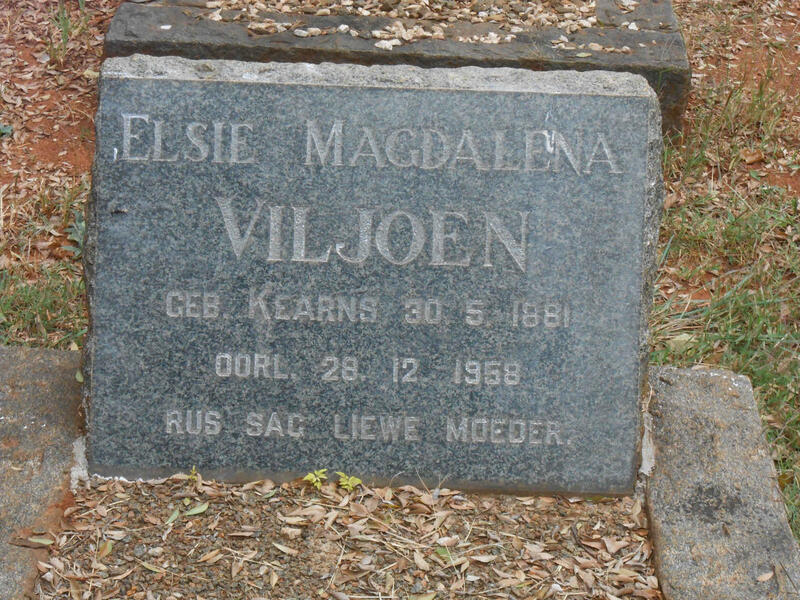 VILJOEN Elsie Magdalena nee KEARNS 1881-1958