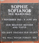 SOFIANOS Sophie nee MAROUDAS 1922-2014