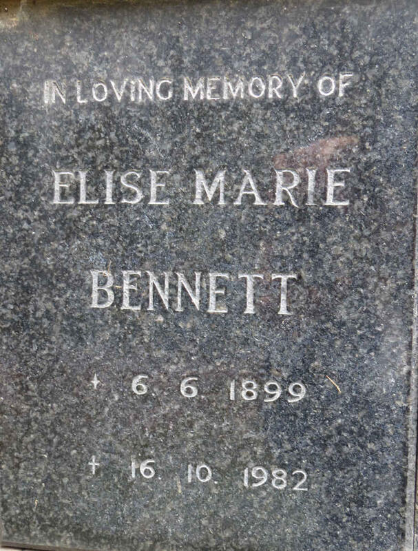 BENNETT Elise Marie 1899-1982