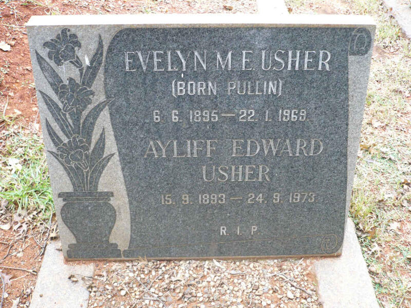 USHER Ayliff Edward 1893-1973 & Evelyn M.E. PULLIN 1895-1969