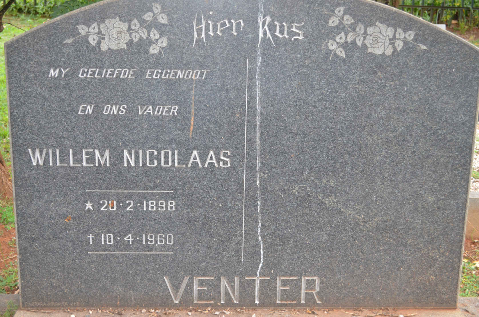 VENTER Willem Nicolaas 1898-1960