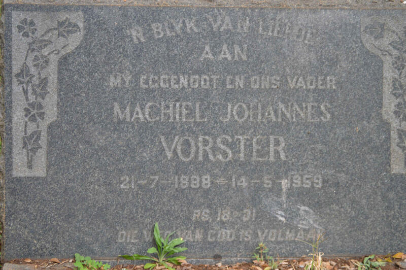 VORSTER Machiel Johannes 1888-1959