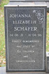 SCHÄFER Johanna Elizabeth 1931-1986