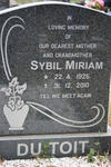 TOIT Sybil Miriam, du 1925-2010