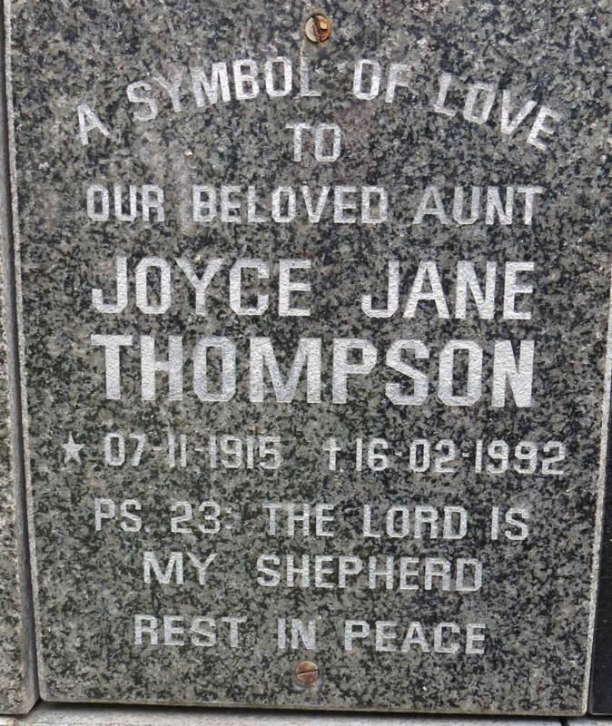 THOMPSON Joyce Jane 1915-1992