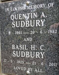 SUDBURY Basil H.C. 1925-2011 :: SUDBURY Quentin A. 1961-1982