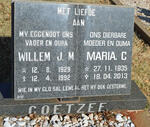 COETZEE Willem J.M. 1929-1992 & Maria C. 1935-2013
