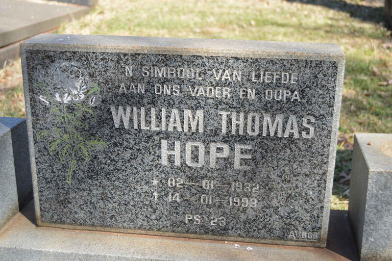 HOPE William Thomas 1932-199?