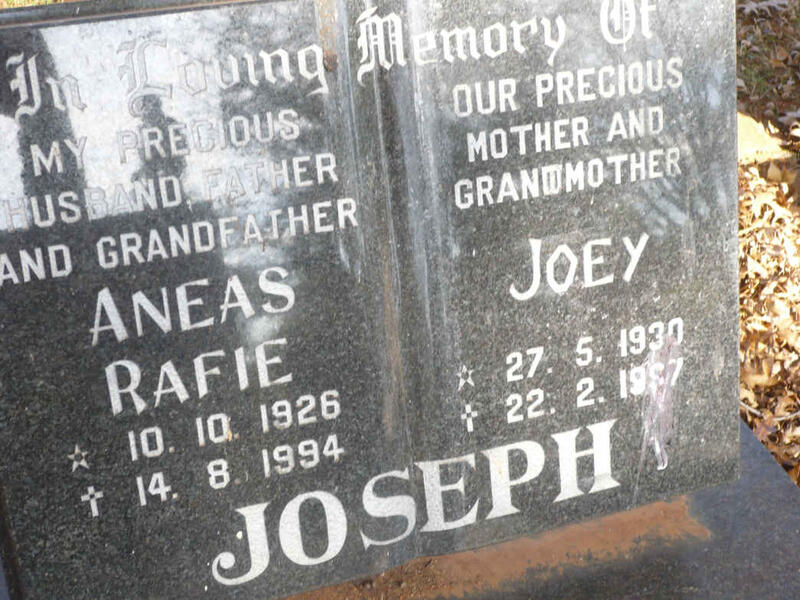 JOSEPH Aneas Rafie 1926-1994 & Joey 1930-19?7